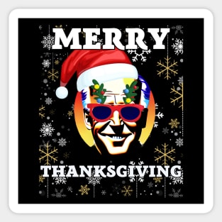 Funny Joe Biden Merry Thanksgiving Ugly Christmas Sticker